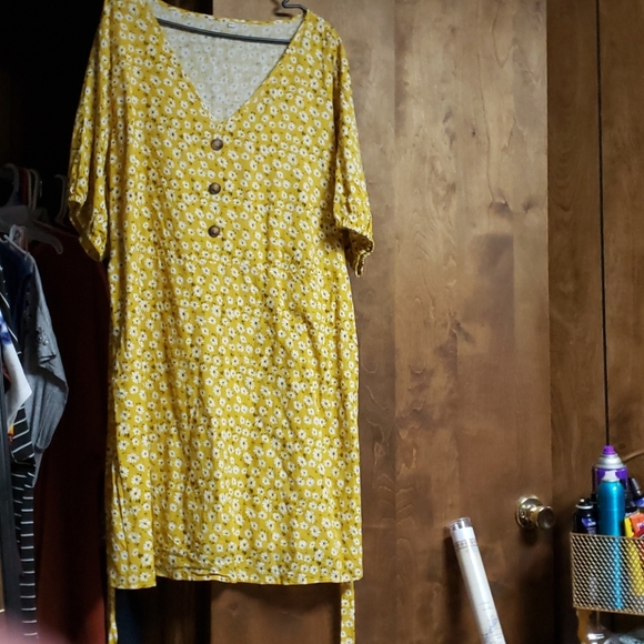shein yellow floral dress